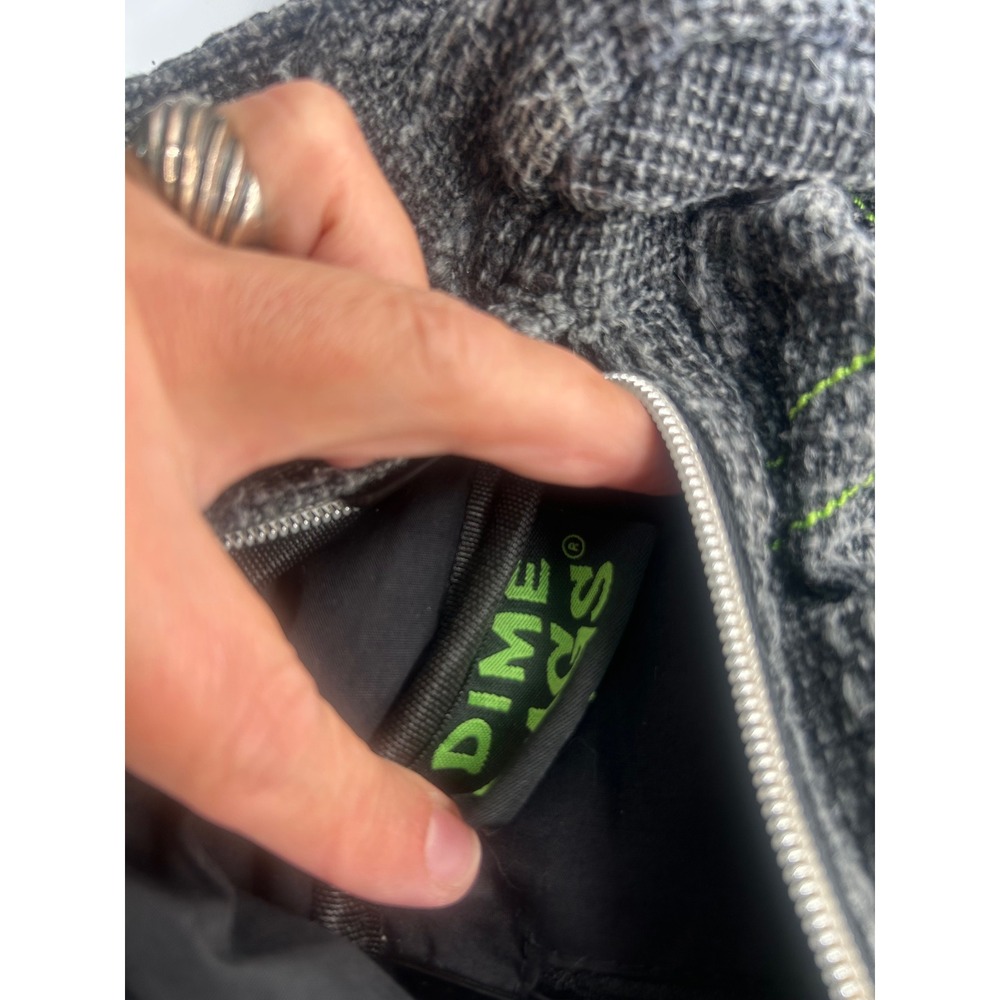 Dime Bags Hemp Woven Mini Backpack Gray Black Textured Small Rucksack - Picture 7 of 10